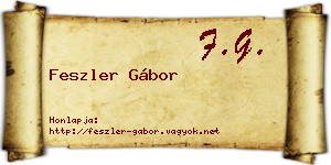 Feszler Gábor névjegykártya